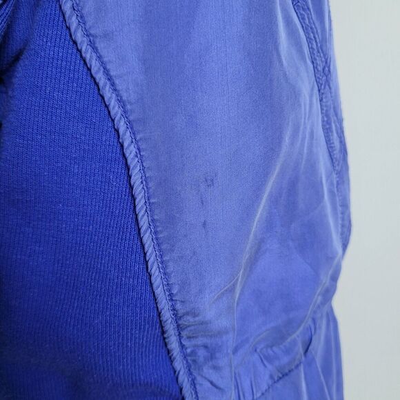 Blue VTG Jacket Womens Small Silk Quilted 80s 90s Cinch Knit Purple Periwinkle - Picture 7 of 8